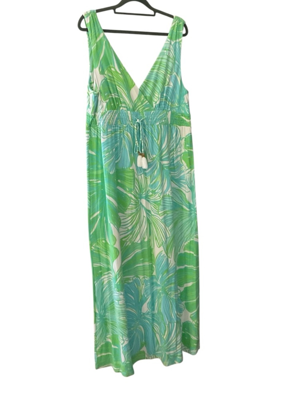 Lilly Pulitzer Isla Maxi Dress in Green Sheen Fronds Place